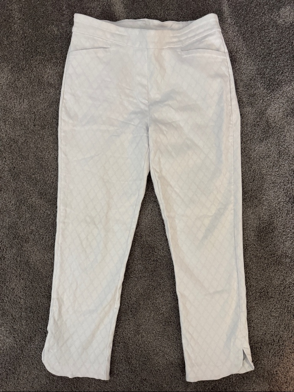 Tribal Cassie Pull On Crop Pant women’s size 8 White pattern
